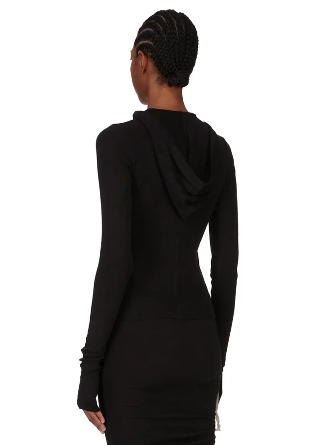 RICK OWENS FW25 CONCORDIANS BESKRIVD RIBBDRUCKAD T-SHIRT I SVART RAININO RIB-TRÖJA. RP02E4210RJR-09