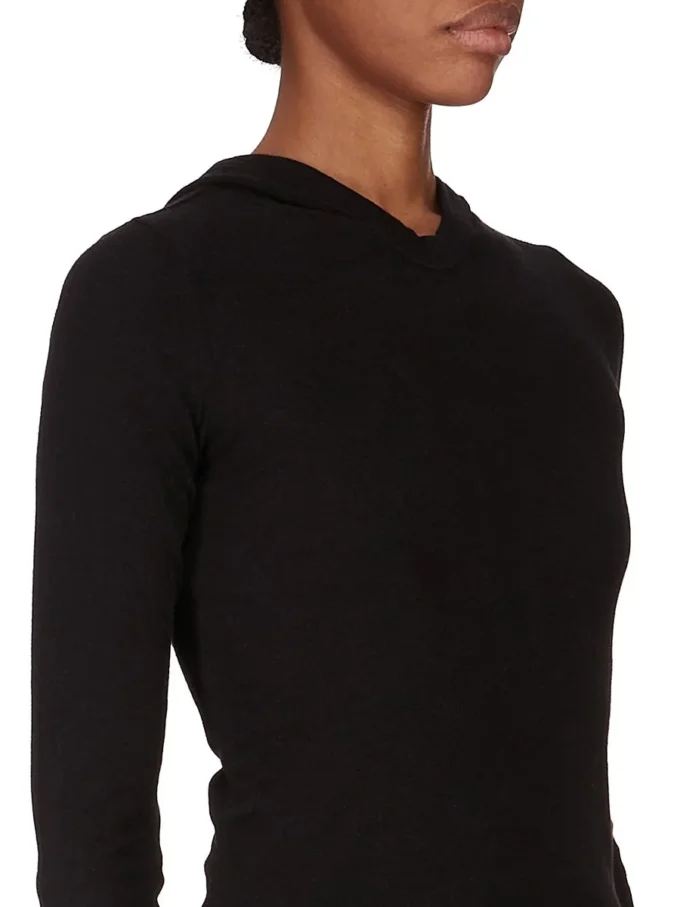 RICK OWENS FW25 CONCORDIANS BESKRIVD RIBBDRUCKAD T-SHIRT I SVART RAININO RIB-TRÖJA. RP02E4210RJR-09