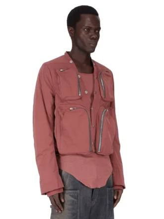 RICK OWENS FW25 CONCORDIANS CARGO JKT I MATT NYLON I ROSEWOOD. RU02E1762MT-13