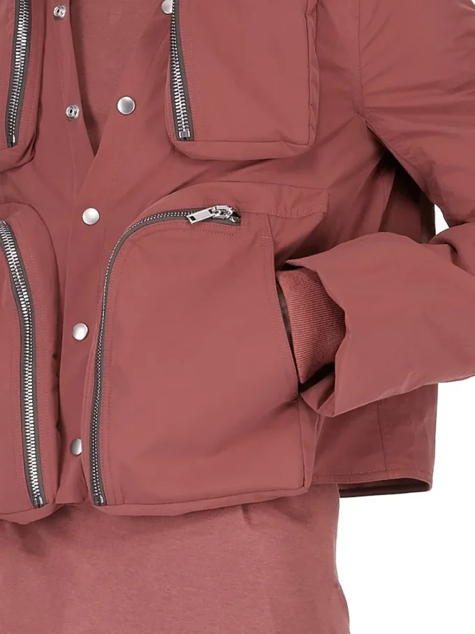 RICK OWENS FW25 CONCORDIANS CARGO JKT I MATT NYLON I ROSEWOOD. RU02E1762MT-13