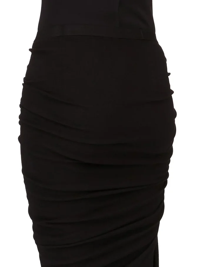 RICK OWENS FW25 CONCORDIANS EDFU-KJOL I SVART DUBBELBORSTAD JERSEY DS02E7337JDB-09