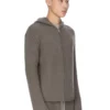 RICK OWENS FW25 CONCORDIANS FÖRKOLLEKTION HOODIE MED DRAGKEDJA I DUST LAS PALMAS KASHMERESTICKNING. RU02E1666KLWS-34
