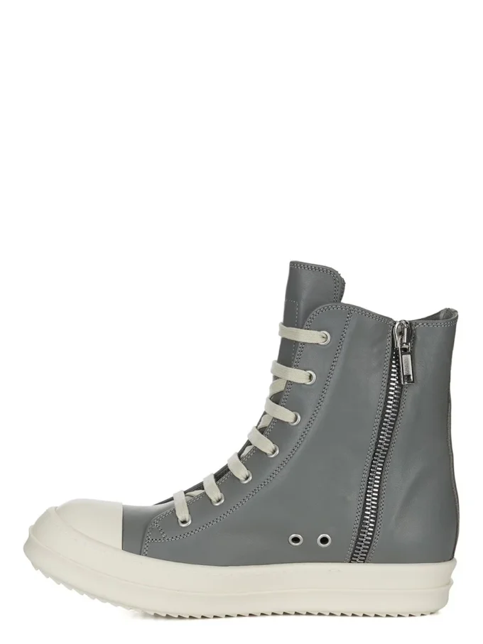 RICK OWENS FW25 CONCORDIANS SNEAKERS I TÄTTAT INDIGO/MJÖLK/MJÖLK FULLGRAIN COW LÄDER RP02E4890LCO-0611