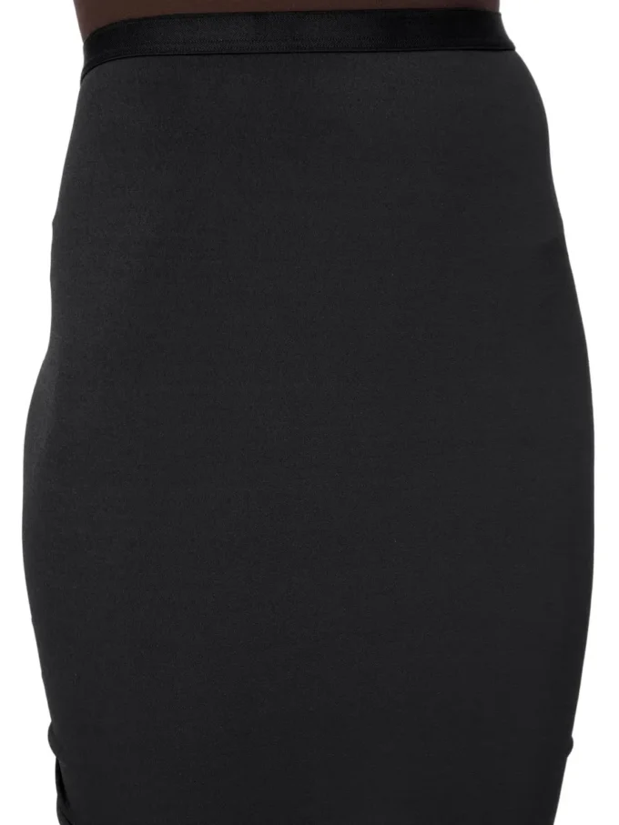 RICK OWENS LILIES FW25 CONCORDIANS EVA-KJOL I SVART VISKOS- OCH CREPEJERSEY LI02E3316CVI-09